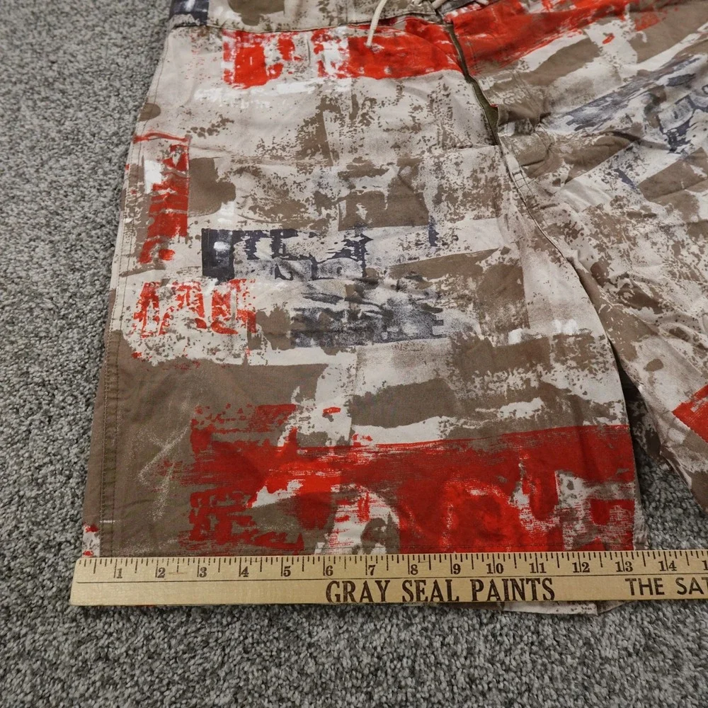 VTG Tommy Hilfiger Shorts Mens XL Orange‎ Brown Hybrid Board Swim Trunks 90s Y2K